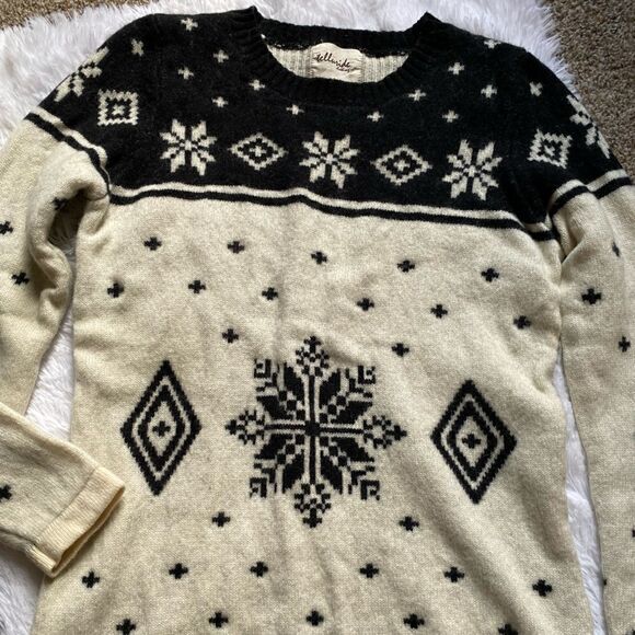 Telluride Sweater Lambs Wool Fair Isle Winter Warm Crew Neck Women’s Size Large - Picture 3 of 7